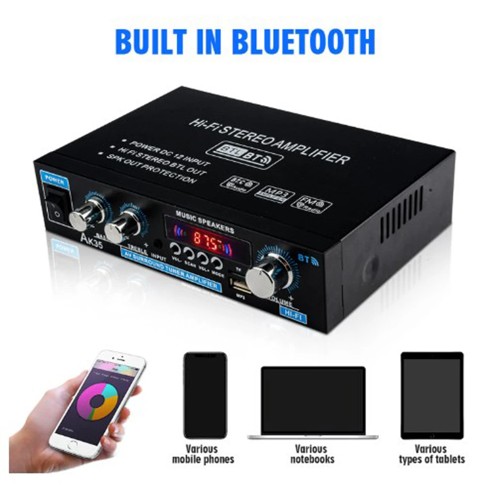 HiFi цифровой усилитель AK35 Bluetooth домашние усилители мощности канал 2 0 стереозвук