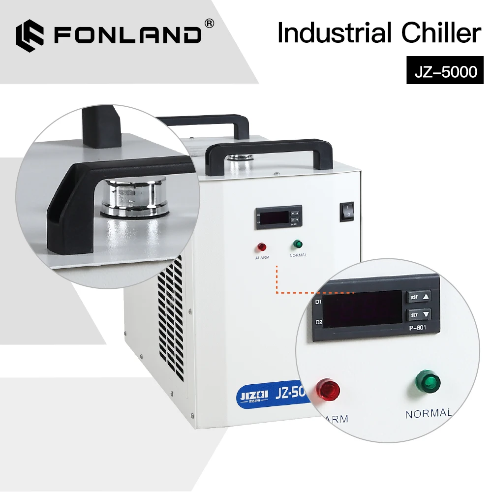 JZ-5000 Industrial Water Chiller for CO2 Laser Engraving Cutting Machine Cooling 80-100W Laser Tube DG110V AG220V enlarge