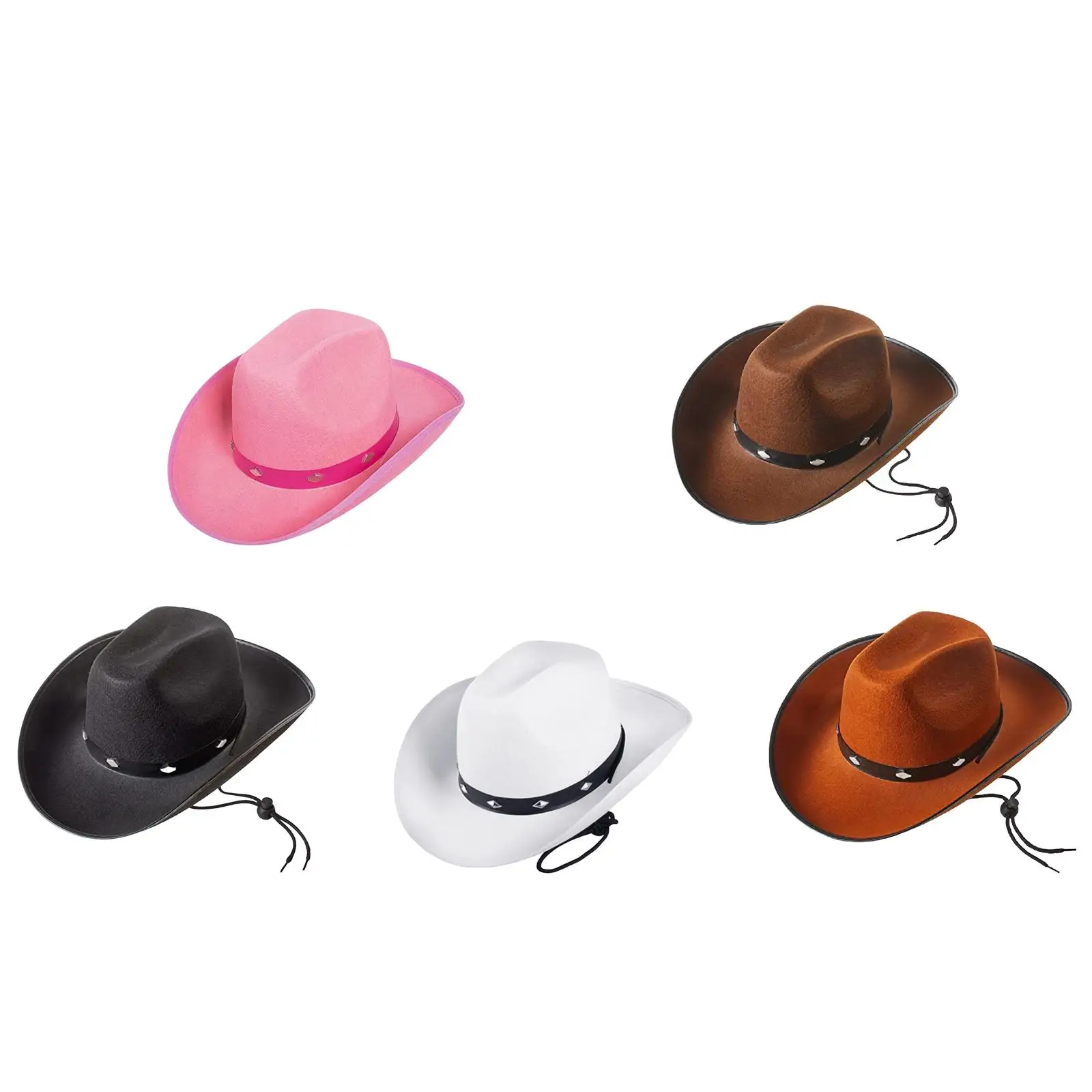 

Western Style Cowboy Hat with Lanyard Sunhat for Performance Holiday Outdoor