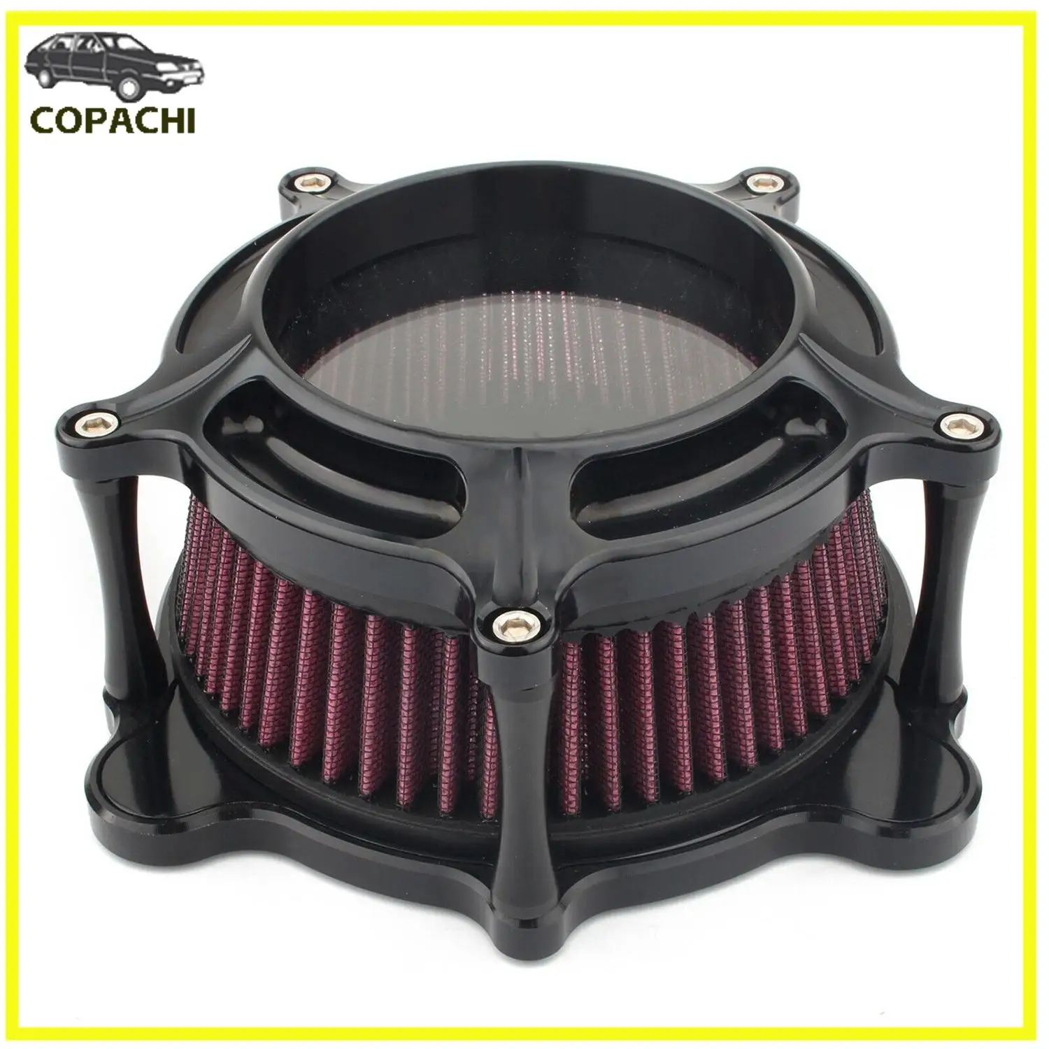 Впускной фильтр воздухоочистителя с ЧПУ для мотоцикла черный Harley EVO Twin Cam Dyna Softail