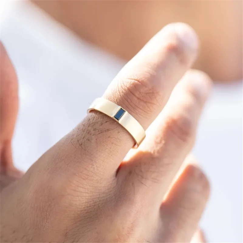 Винтажное Открытое кольцо с квадратным цирконием BOAKO для женщин и мужчин