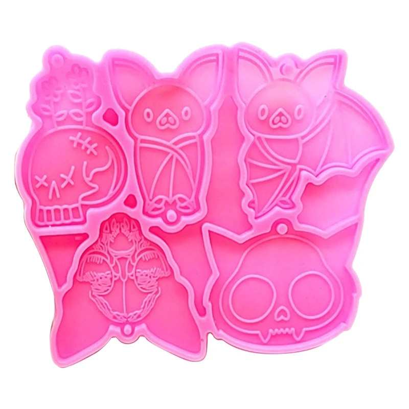 

Keychain Casting Silicone Mold for DIY Key Chain Pendant with Hole Crystal Epoxy Resin Molds Craft Jewelry Making Tools T8DE
