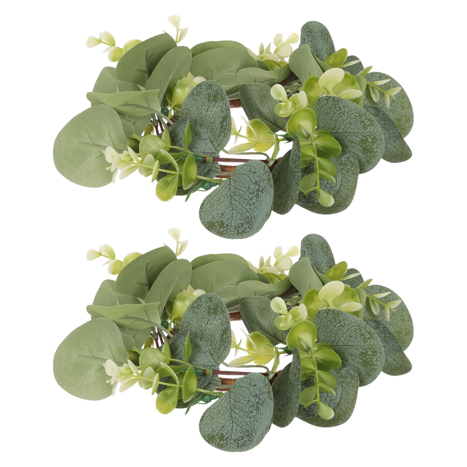 

Wreath Eucalyptus Rings Ring Leaves Wreaths Artificial Pillar Leaf Mini Greenery Holder Wedding Garland Fall Decorative Green
