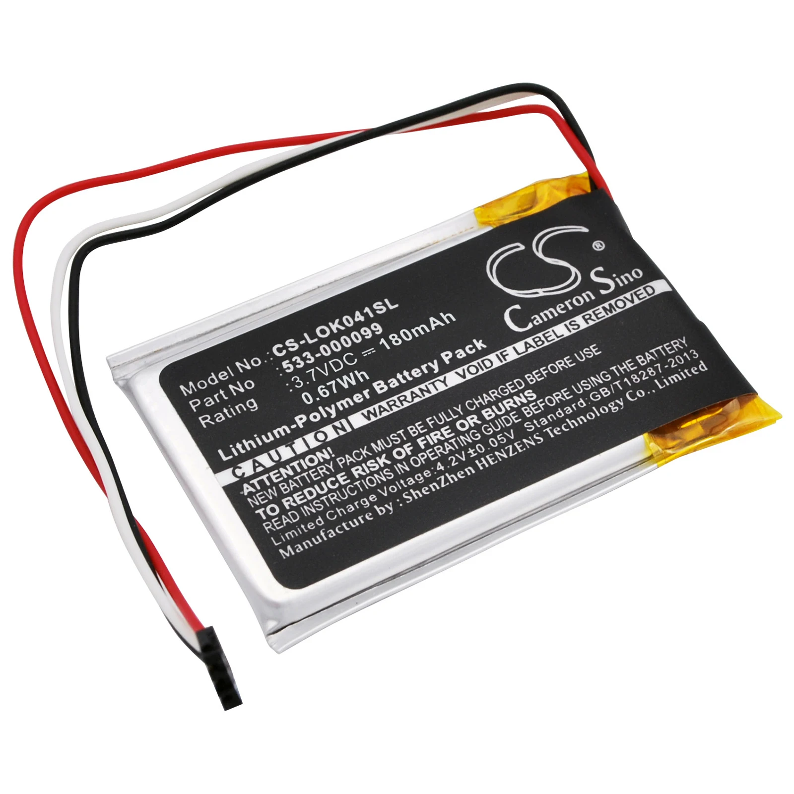 

CS 180 мАч/0.67Wh батарея для Logitech ik1041, ключи к 533-000099, AHB222535PJT