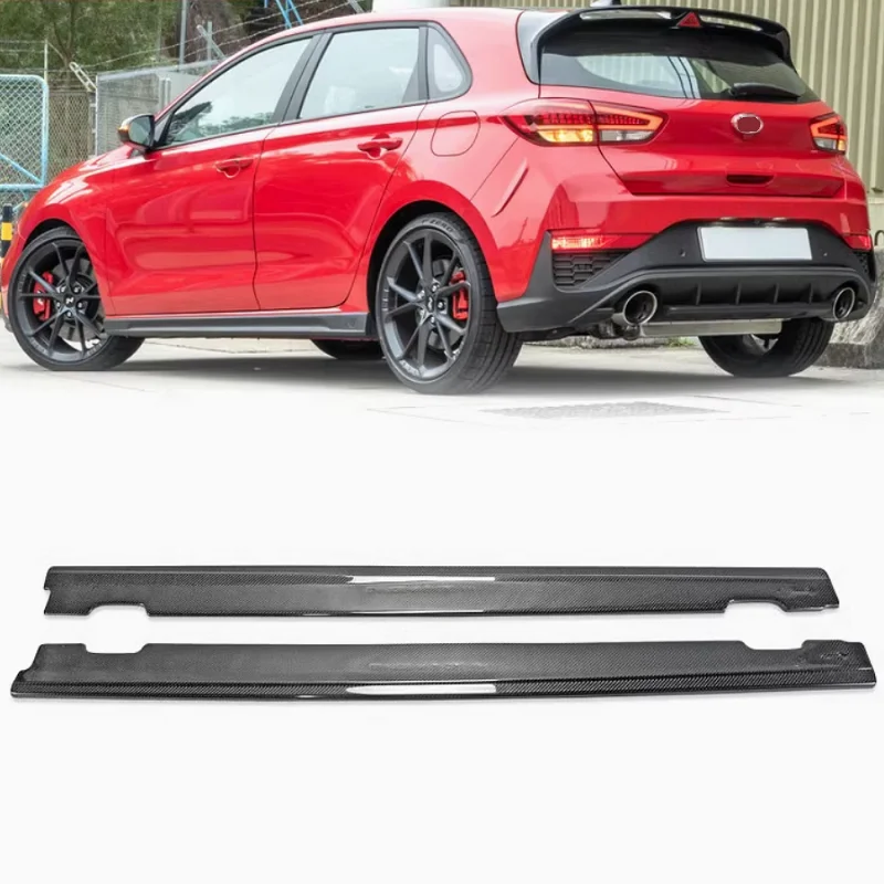 Фото Удлинитель боковой юбки из углеродного волокна в стиле CS для Hyundai 16-19 i30n MK3 (5 дверей хэтчбек) Тюнинг крышки порога Разветвитель части №1