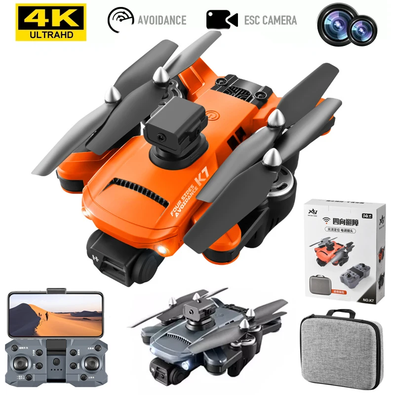 

Складная игрушка с дистанционным управлением Fpv для обхода препятствий дрона 4k с высокой четкостью для фотосъемки 4 оси с оптическим потоком позиционирования K7