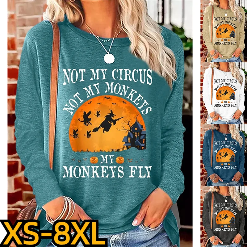 

2023 New Women's Round Neck T-shirt Casual Fashion Design Long Sleeve Autumn 3D Print Pullover Everyday Street Loose Tee Shirt