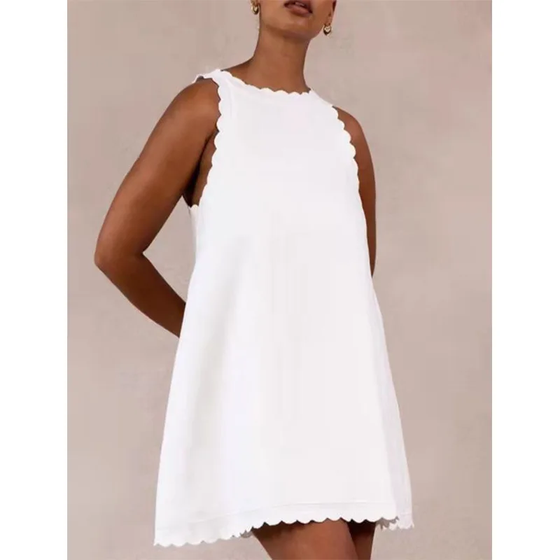 

Woman Dress Casual Dresses for Women Summer Women Clothing Linen Cotton Fashion O-Neck Solid Vestido De Festa Vetement Femme