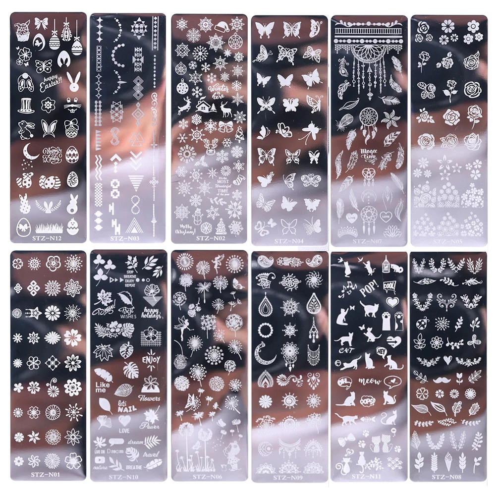 DIY Silicone Transparent Nail Art Stamping Kit French for Manicure Plate Stamp Polish Stencil Template Seal Stamper Scraper