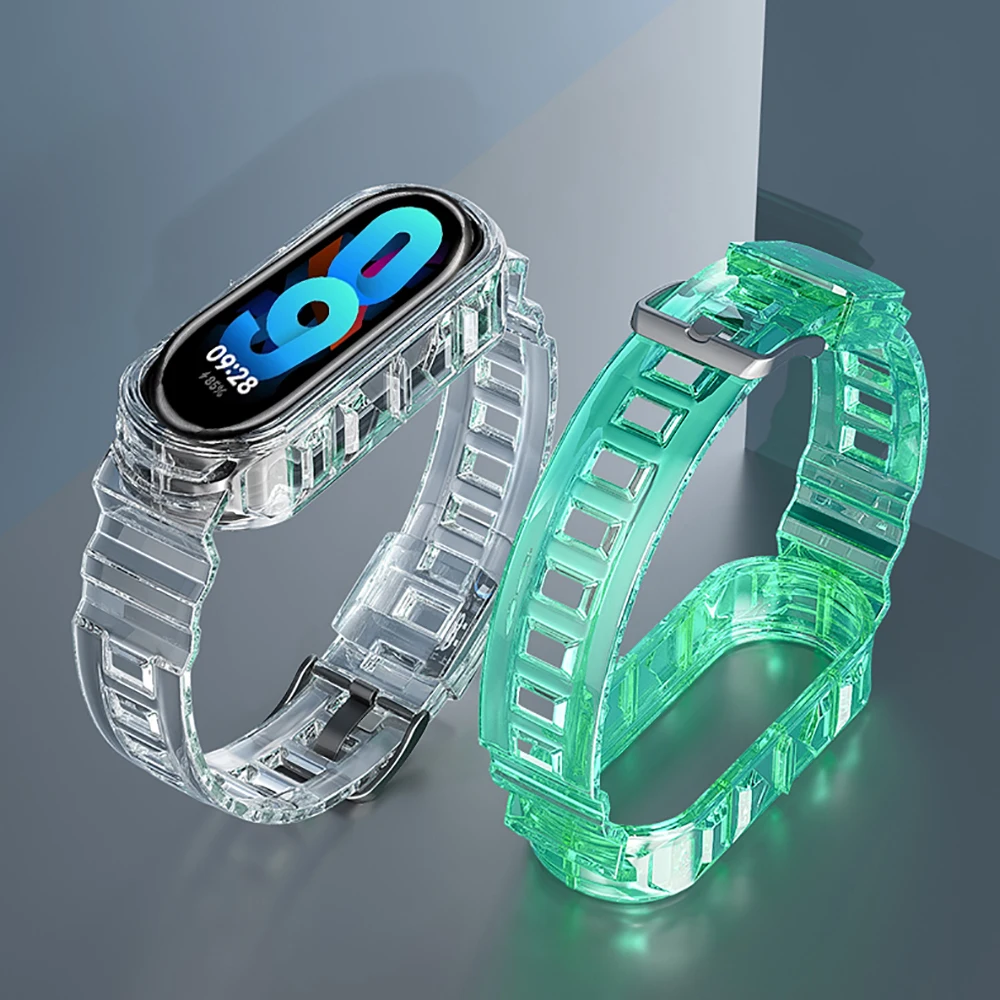 Transparent Strap for Xiaomi MiBand 8 Soft Silicone Band for Mi Band 8 Replacement TPU Correa Bracelet Watchband