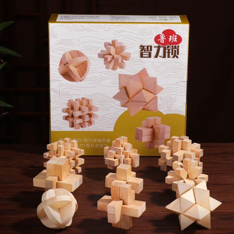 Игрушка игрушечная Kong Ming Luban Lock для детей 3D деревянная игрушка ручной работы