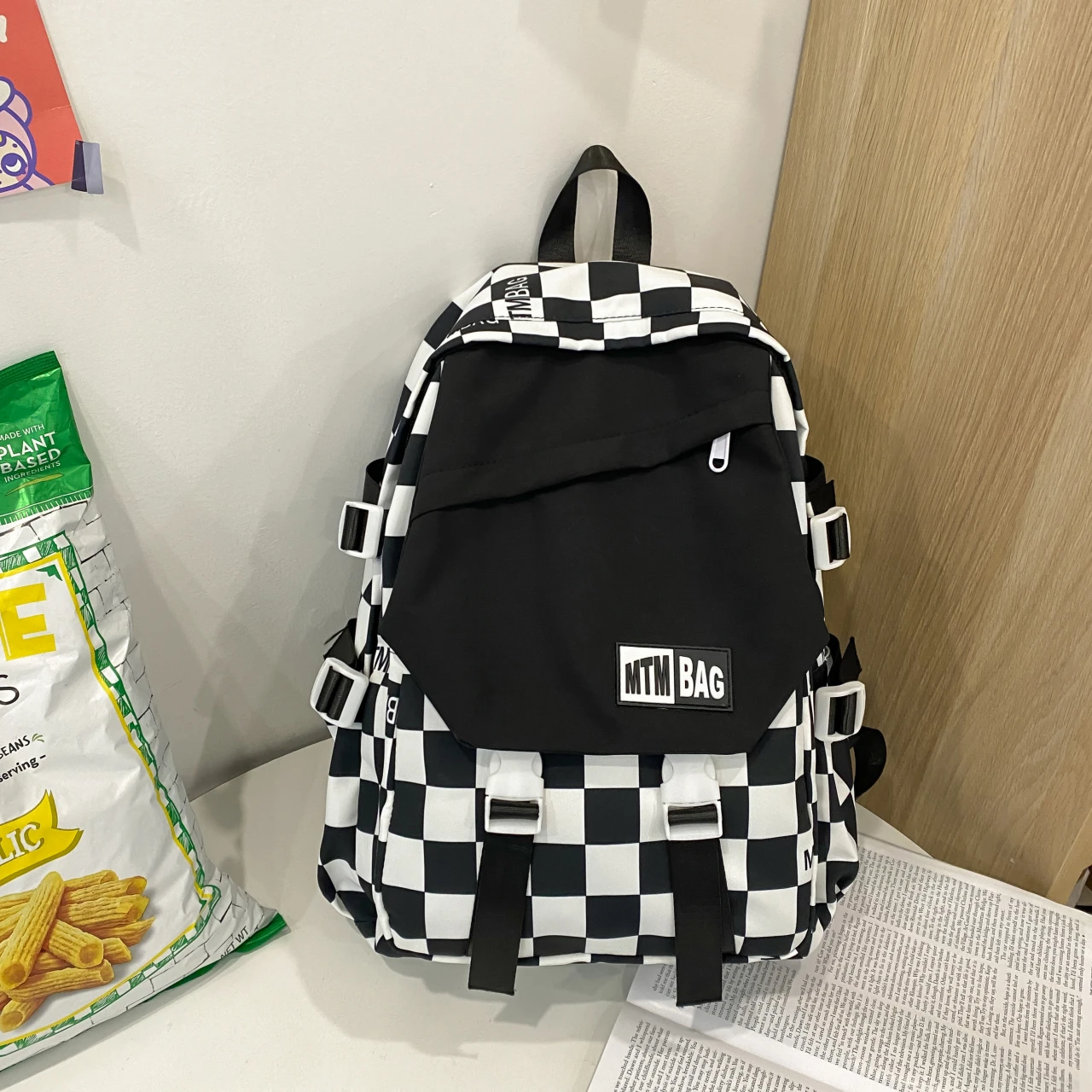 

Рюкзак водонепроницаемый кошелек для женщин для путешествий модная кавайная обувь для девочек клетчатая нейлоновая сумка с несколькими ка...