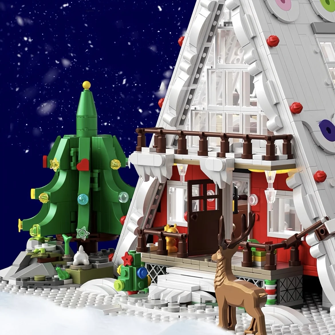 

2023 City Creativity Winter Village Fantasy Christmas Cabin Mini Building Blocks Bricks Bricks Toys For Kids 2159 pieces