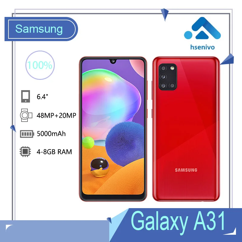 Samsung Galaxy A31 A315F Refurbished-Original Unlocked Octa-core Android Wi-Fi 48MP 6.4'' 128GB 6GB RAM Free Shipping