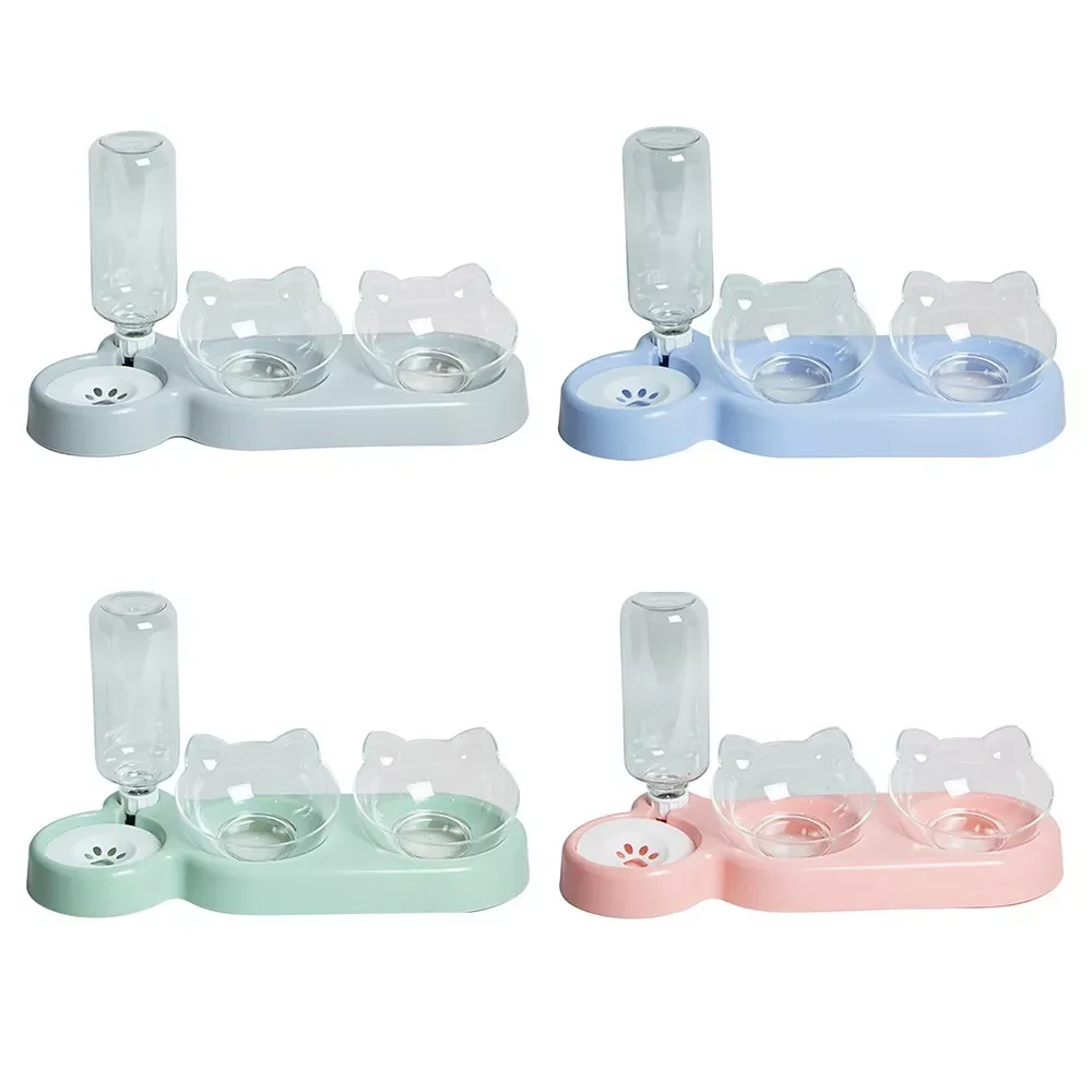 

New Automatic Cat Bowl Water Dispenser Water Storage Pet Dog Cat Food Bowl Food Container with Waterer Pet Waterer Feeder