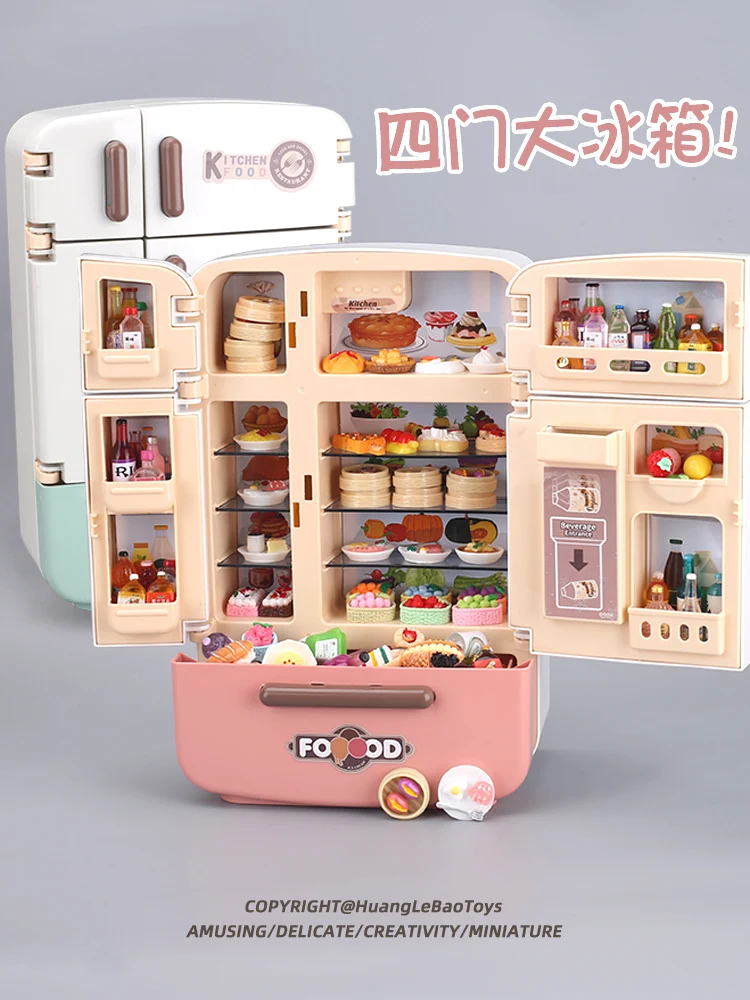 

Dollhouse Miniature Kitchen White Fridge Refrigerator Freezer for Dolls Bedroom Decor Accessories Kids Toy Barbie House