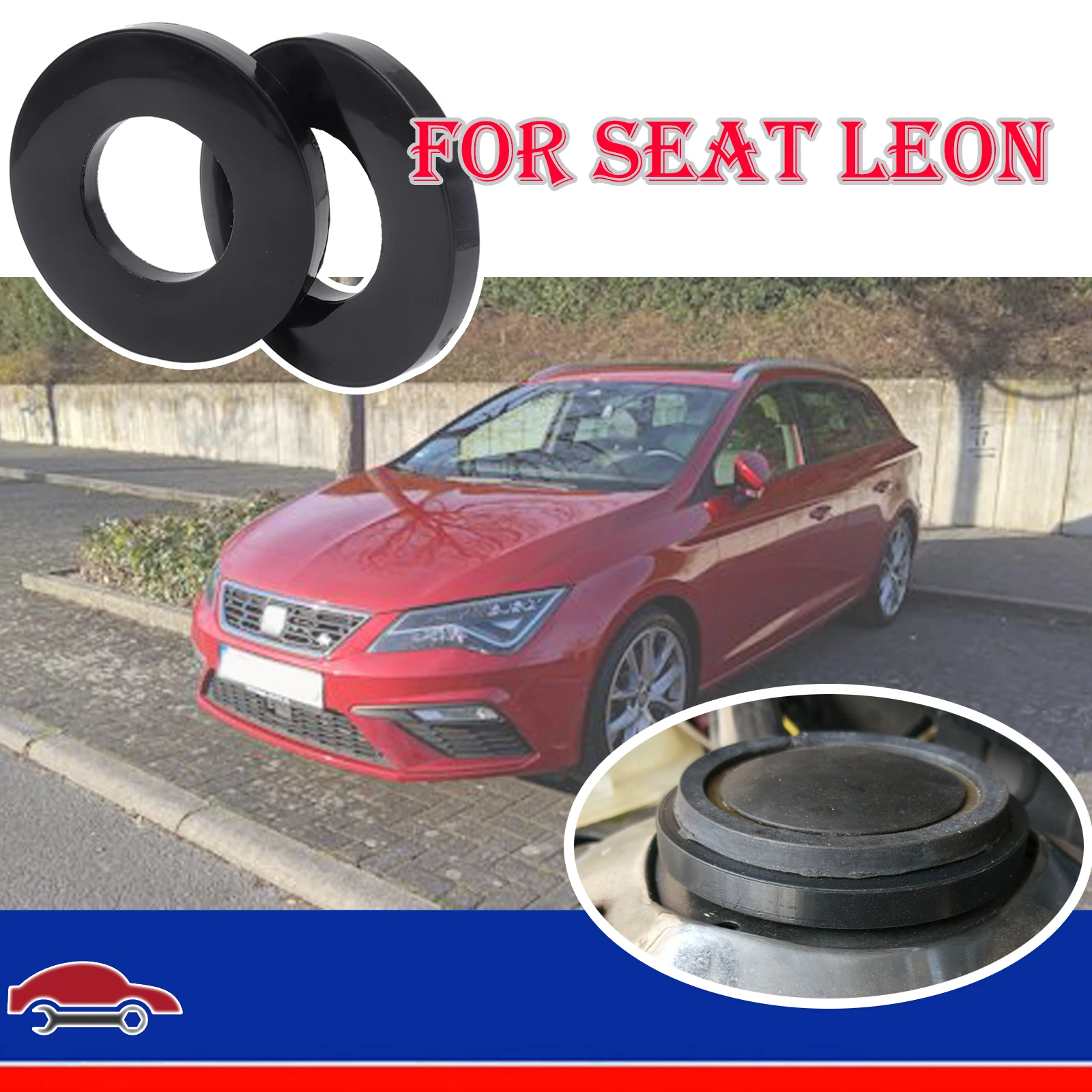 

2PCS Front Strut Top Mount Tower Gaps Suspension Shock-Absorbing Rubber Bushing Bearing Washer Pad For SEAT Leon 1M 2P 5F 1999