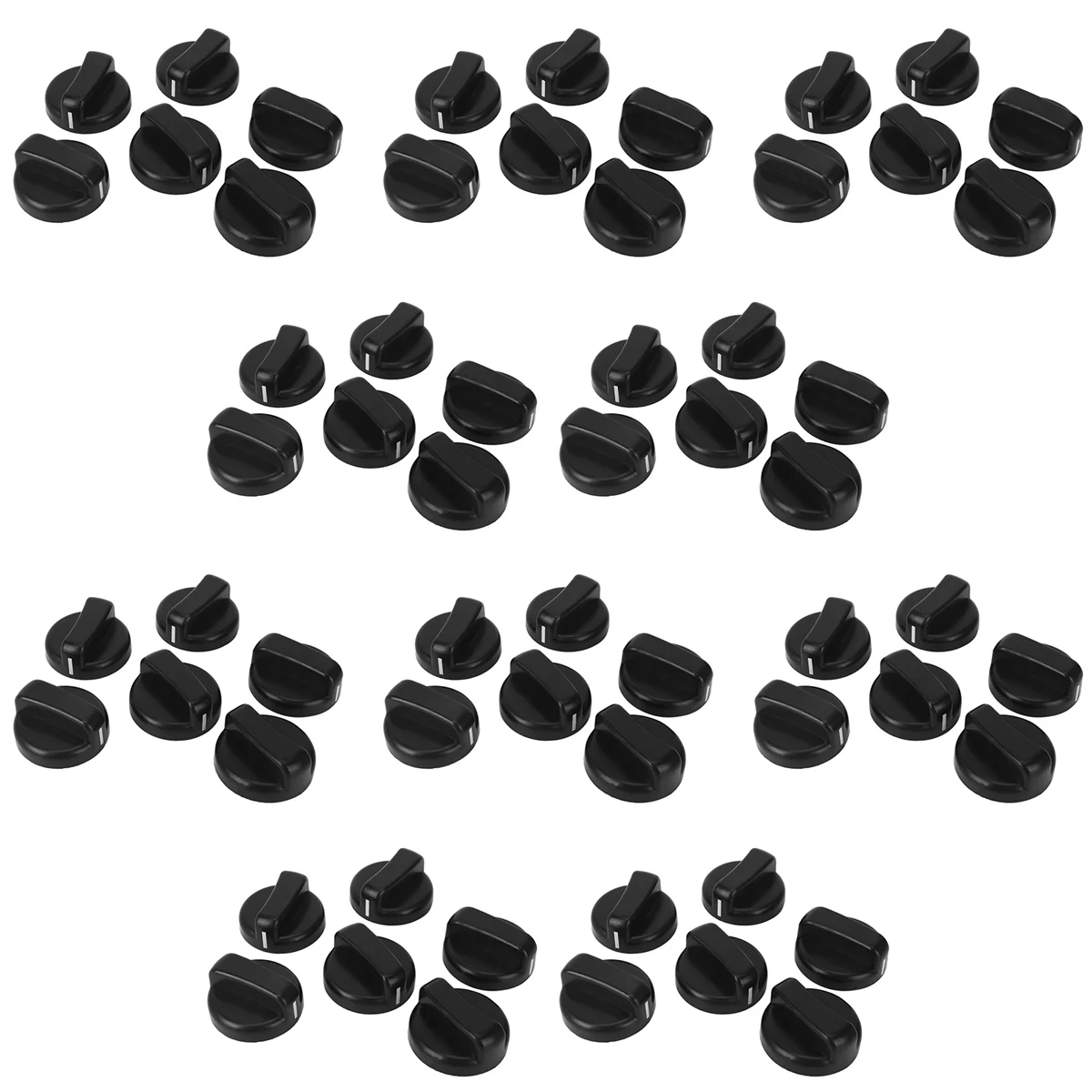 

60 PCS Kitchen Black Plastic Gas Stove Cooker Control Knobs