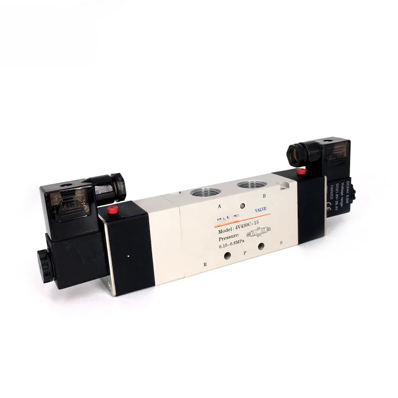 Соленоидный клапан 5-ходовой 3-позиционный 1/4 &quotPT 4V430C-15 12 в 1/2 110 24 соленоидный