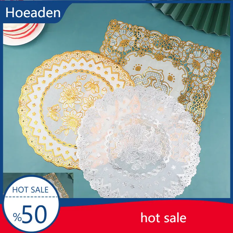 

3D Lace Embroidery table place mat Christmas pad Napkin doily kitchen