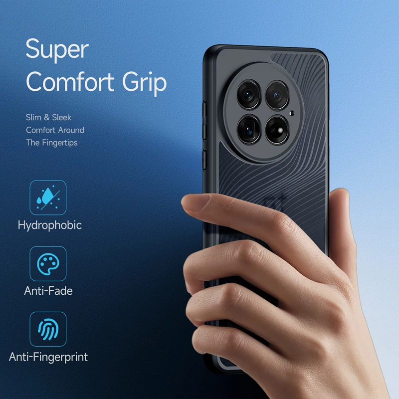 Чехол для OnePlus 13 устойчивый к падению жесткий ПК + ТПУ прозрачный матовый чехол