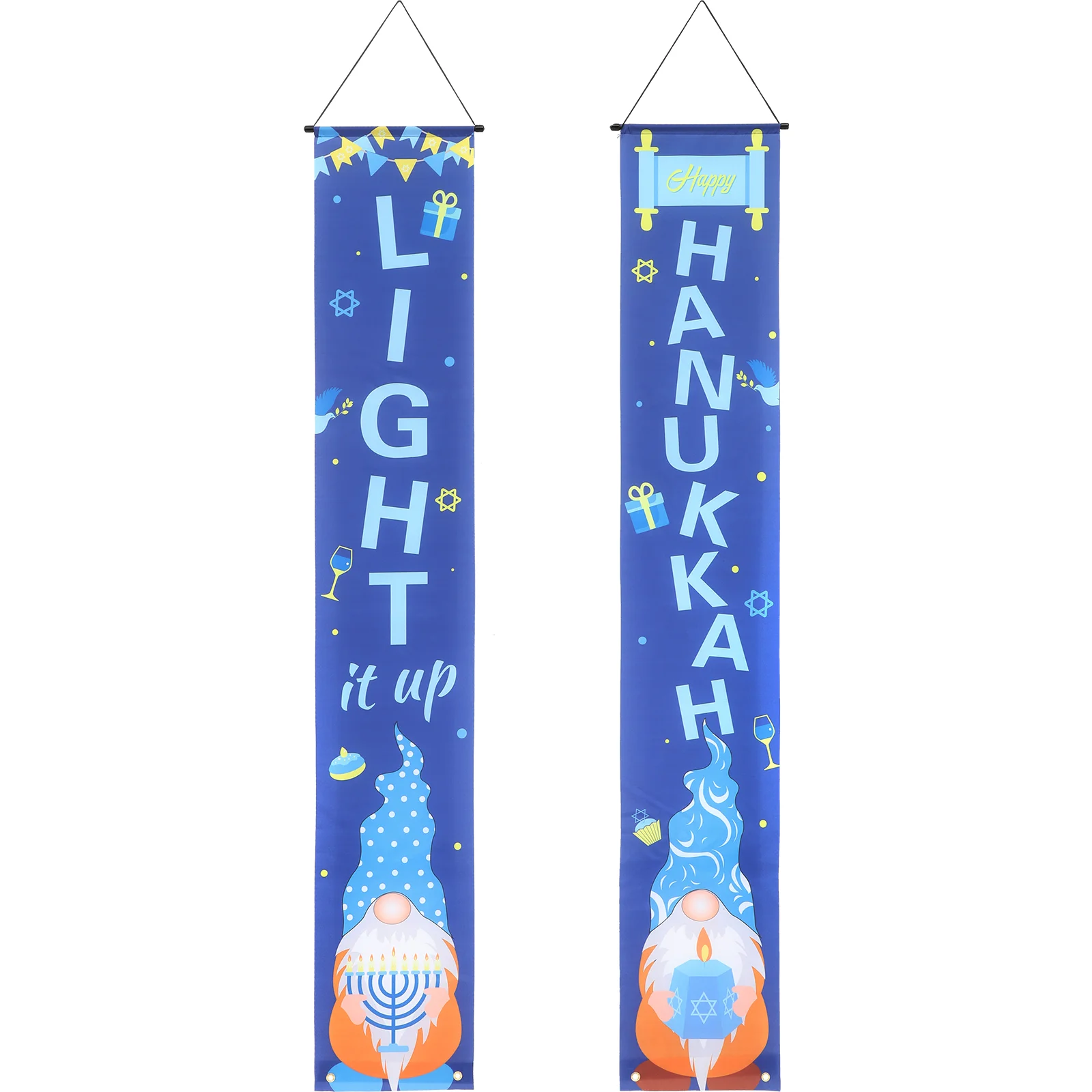 

Hanukkah Sign Door Chanukah Banner Porch Happy Welcome Hanging Party Couplet Decorations Merry Christmas Festival Jewish