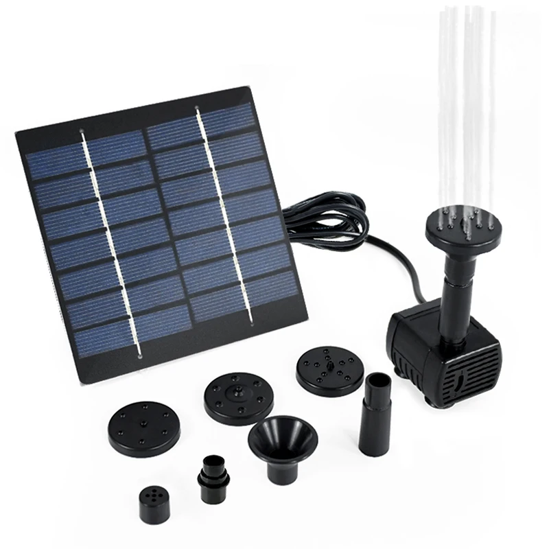 

Solar Fountain Pump With Nozzles Garden Pool Solar Panel Powered Water Pump Sprinkler For Home Outdoor Bird Bath Pond Decoration