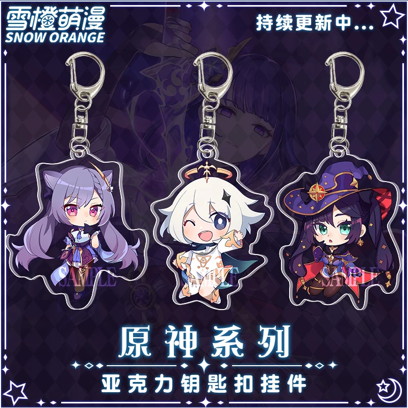 

Anime Genshin Impact Ganyu Keqing Hu Tao Zhongli Klee Acrylic Cartoon Cute Keychain Pendant Bag Charm Cosplay Keyring Xmas Gifts