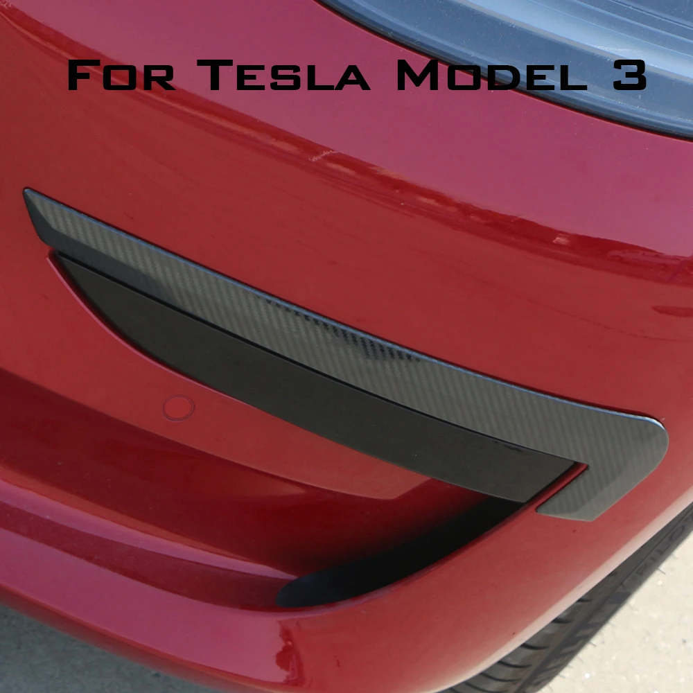 Фото 2 шт., декоративные наклейки для передсветильник противотуманных фар Tesla Model 3 2016 - 2022 №3