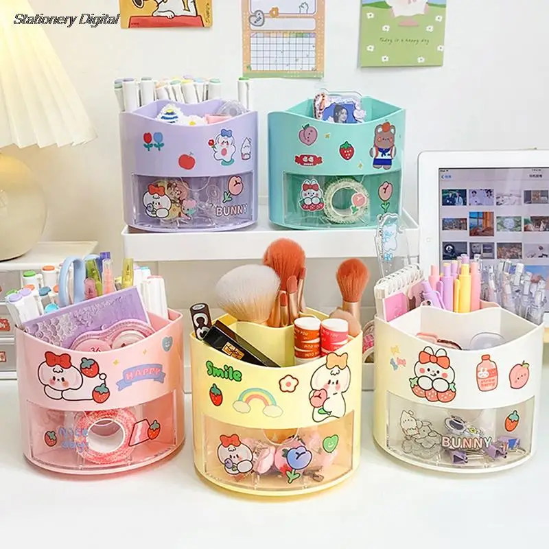 Storage Box With Drawer Desktop Organizer Student Office Stationery