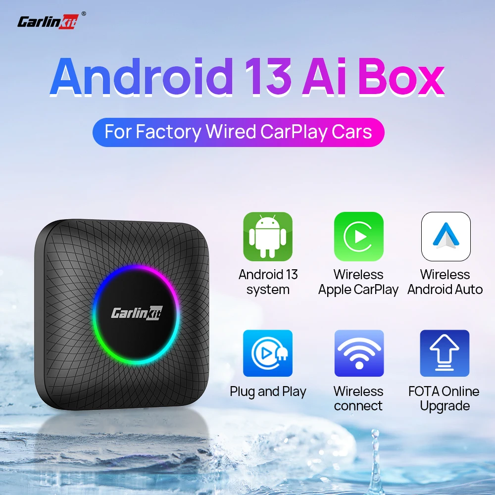 

Android 13 AI Box CarlinKit CarPlay TV Box QCM6125 IPTV Netflix беспроводной CarPlay Android Авто адаптер Plug & Play FOTA обновление