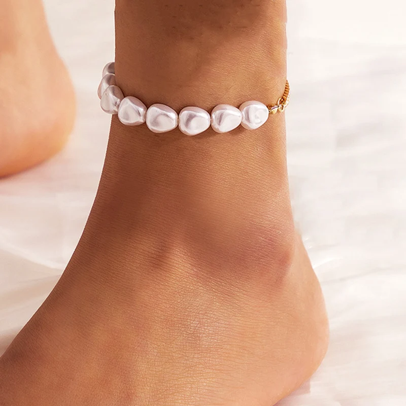 Ножной браслет в стиле бохо с разноцветными бусинами цепочка подвеской виде