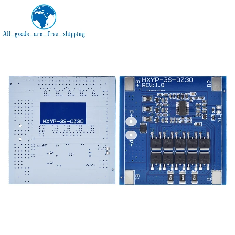 TZT 3S 12V 30A BMS 18650 Защитная плата литиевой батареи 11 1 V 12 6 анти-перезаряд с контролем