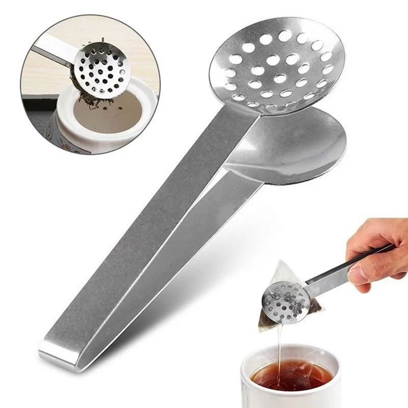 

Creative Tea Clip Stainless Steel Round Tea Bag Tongs Kitchen Tool Tea Bag Squeezer Holder Grip Thick Lemon Slicer Clip