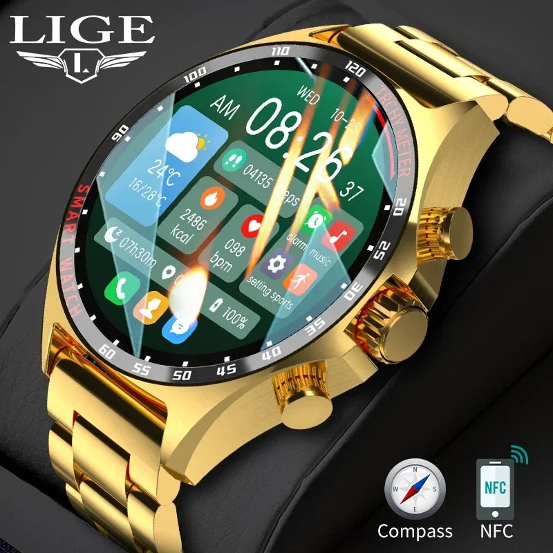

LIGE 2024 Men Digital Watches Bluetooth Call Smartwatch Smart Watch for HUAWEI Xiaomi Samsung Android Phone and Apple iOS iPhone