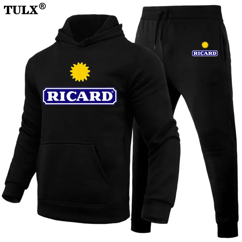 

Ricard New Winter Men's Clothing Men Sets Printing Hoodie Set Fleece Sweatshirt Casual Sport Sweatpants Mens Tracksuits 2022