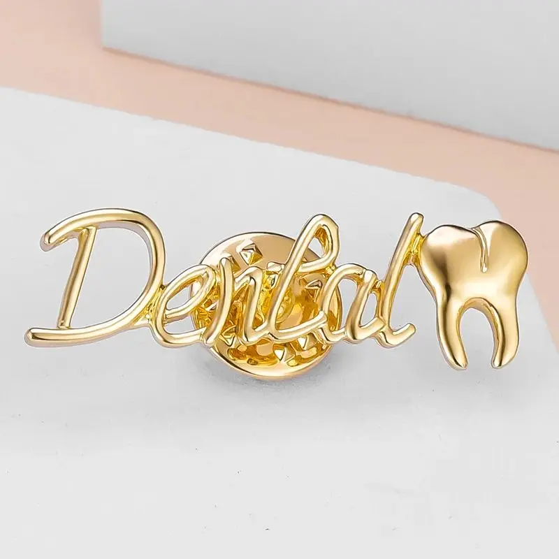 Harong зубная табличка Классический медицинский зуб золотого цвета металлический