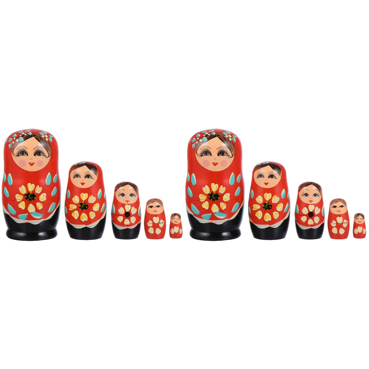 

2 Sets 5pcs Russian Nesting Dolls Chic Wood Stacking Nested for Kids
