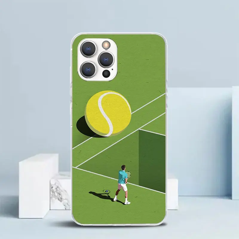 Фото Чехол для iPhone 16 17 Air 15 14 Pro Max 16E 17E 13 Mini 12 11 7 SE с принтом в стиле тенниса, мягкий, с рисунком, для моделей 16 17 A №3