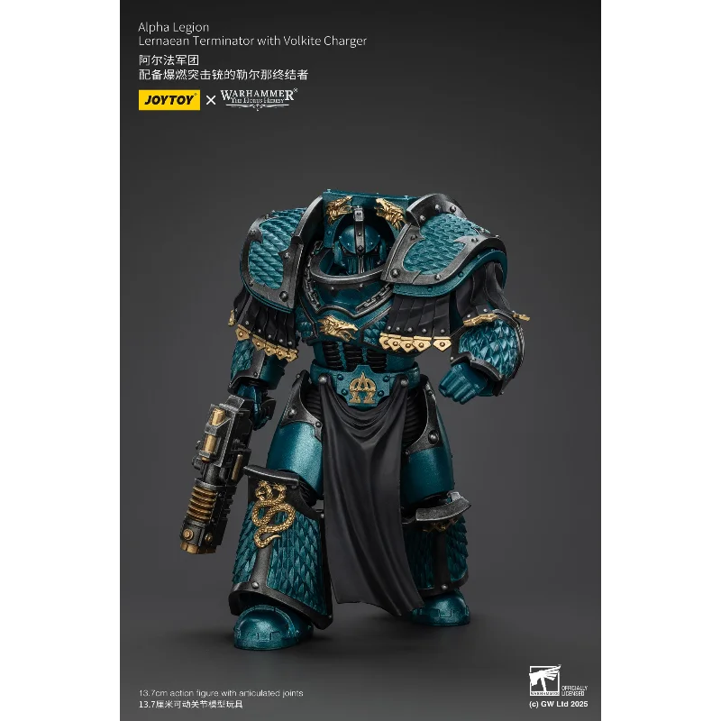 Фото Предзаказ JOYTOY Warhammer The Horus Heresy Alpha Legion Lernaean Terminator with Flamer Storm Blaster 1/18 Action Figure №5