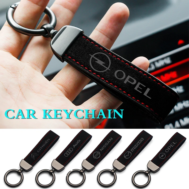 

1pcs Leather Rope KeyChain Car Hand Buckle Key Rings Couple Auto Gift Metal Luxury For BMW BENZ Audi Honda TOYOTA VW Volkswagen