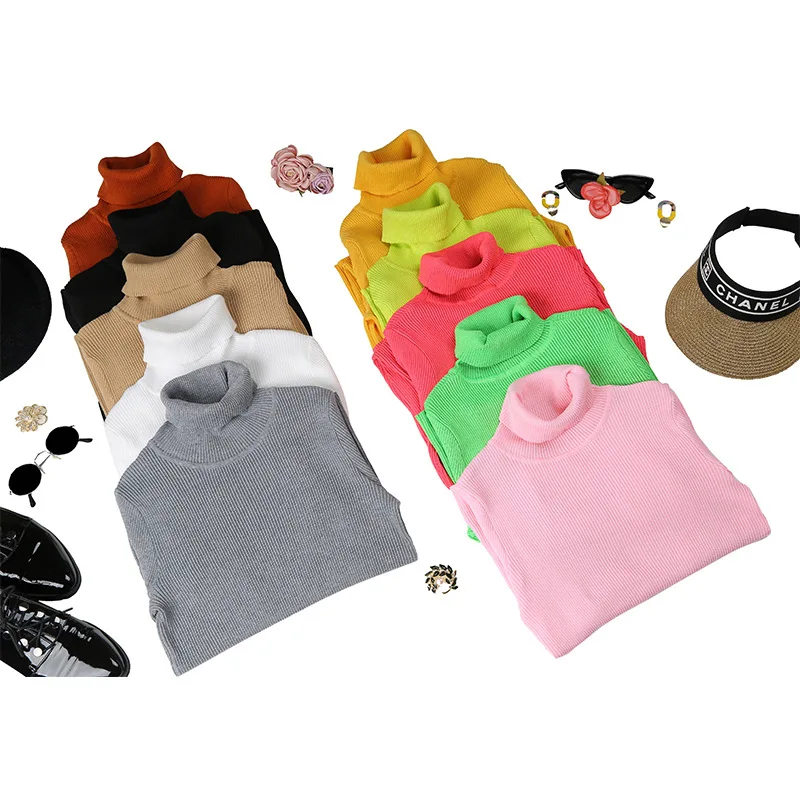 

Sweater Women Yellow S-5XL Turtleneck Knitted Sweaters 2023 Autumn Winter New Fashion Temperament Casual Slim Long Sleeve Tops