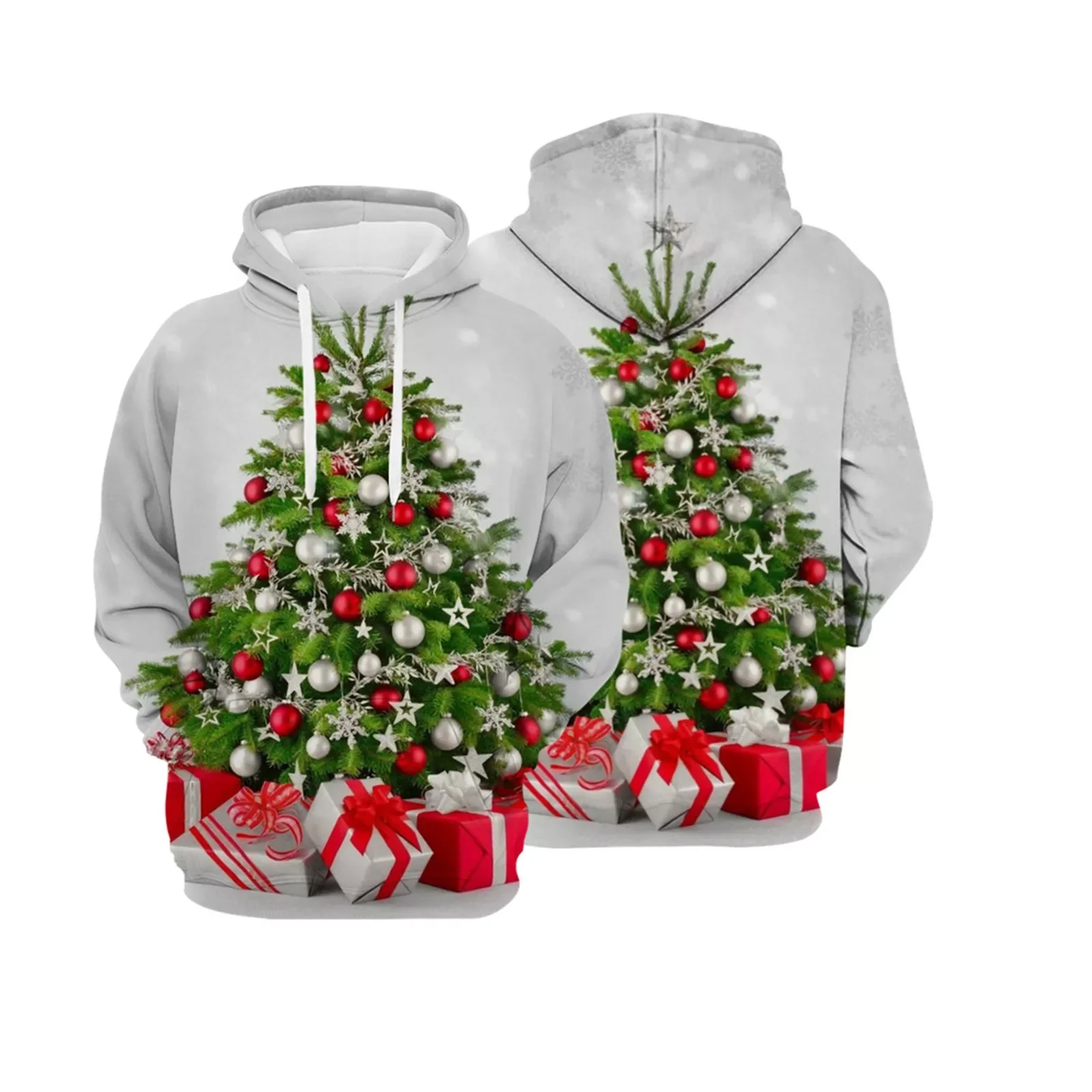 

NEW IN Christmas Women And Men Long Sleeve Deer Printed Hoodies Drawstring Sweatshirts Xmas Holiday Fit Pullover Thin Hoodie Wom