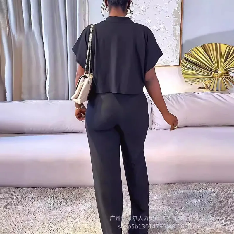 Новинка весна-лето 2024 женская одежда однотонный повседневный костюм для поездок