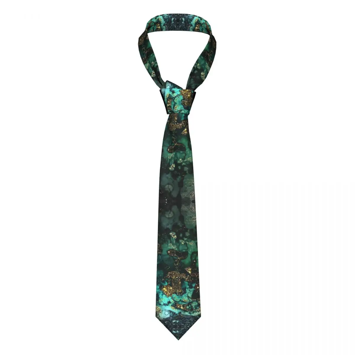 

Gold Indigo Malachite Marble Men Women Necktie Silk Polyester 8 cm Classic Marbled Texture Neck Ties Shirt Accessories Cravat
