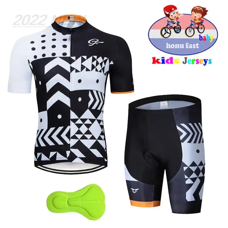 

Новинка 2022, Детский велосипедный костюм из Джерси, шорты, дышащая Джерси, Детский костюм с коротким рукавом для езды на велосипеде, спортивное оборудование для велоспорта