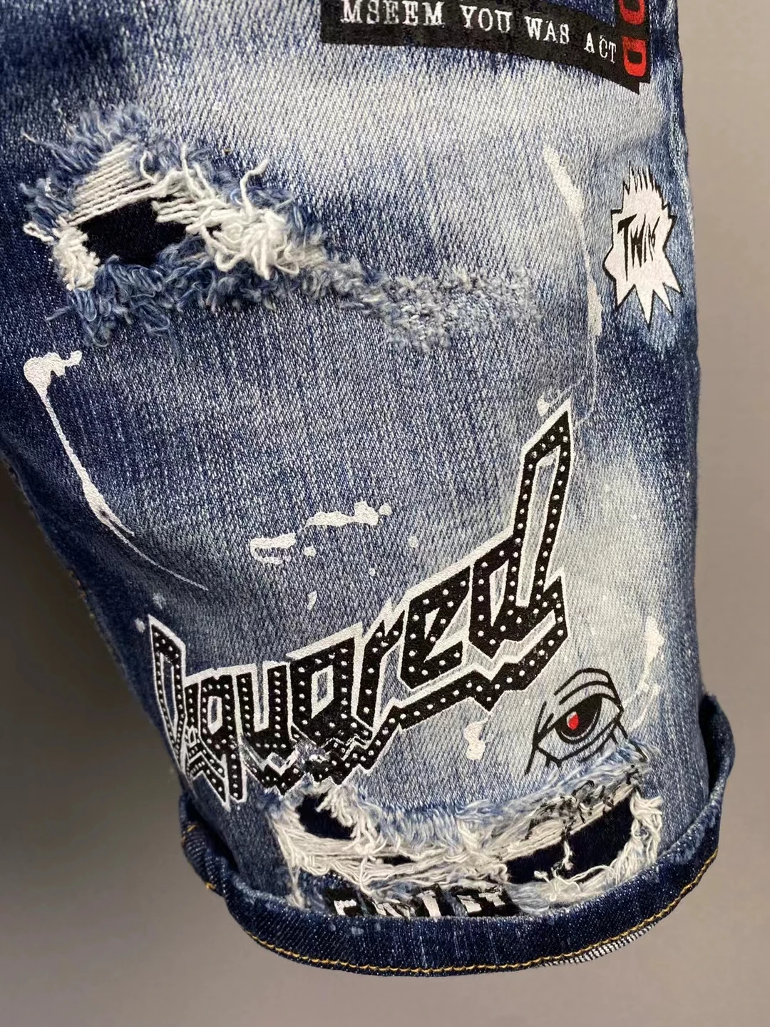 Шорты dsquared2 мужские рваные брендовая одежда бермуды летние дышащие джинсовые