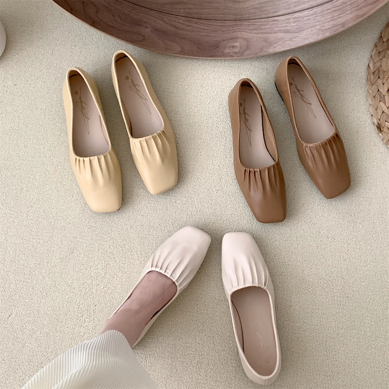 

Женские балетки на плоской подошве, без застежки, в стиле ретро