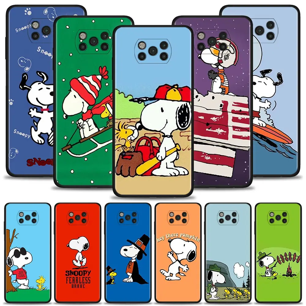 

Cute Snoopy Case For Xiaomi POCO X3 X4 NFC X3 GT M3 M4 pro Phone Cover for mi 12 12X 12Pro 11T 11 10T Lite 9T Note 10 Lite Capa