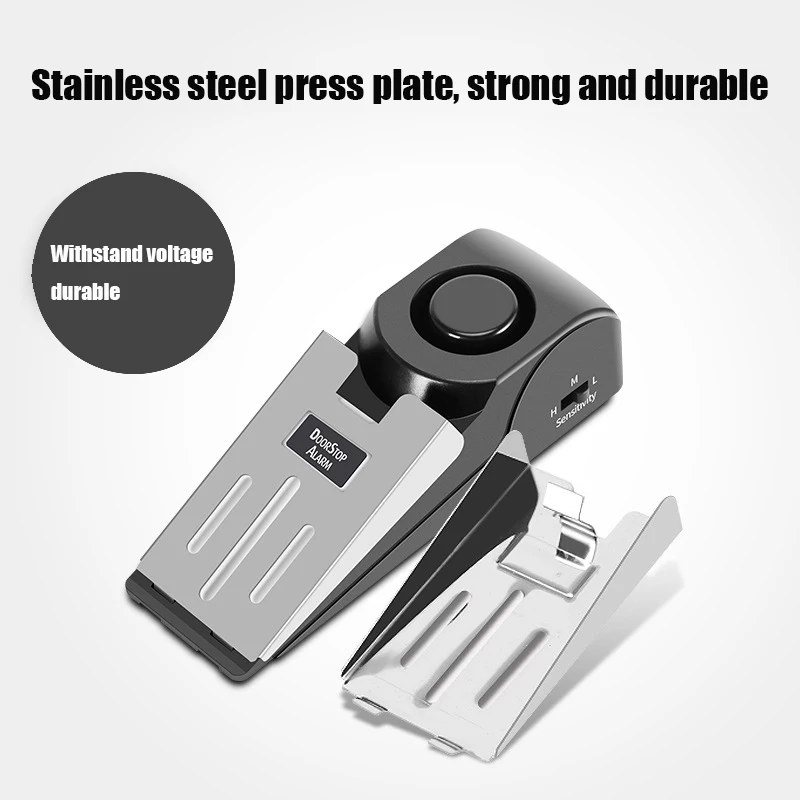 Burglar Alarm Alert 120db Travel Wireless Vibration Household Wedge Shaped Stopper